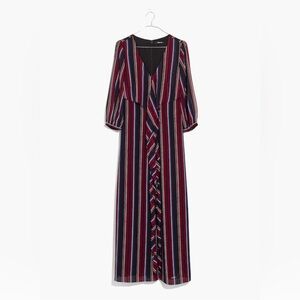 NWT Madewell Wrap-Around Maxi Dress in Stockdale Stripe Size 0